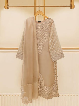 AGHANOOR 3 PIECE - PURE ORGANZA EMBROIDERED SUIT