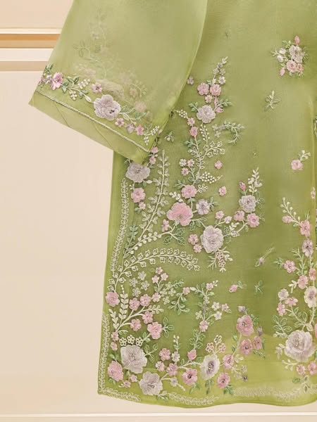 AGHANOOR 3 PIECE - PURE ORGANZA EMBROIDERED SUIT