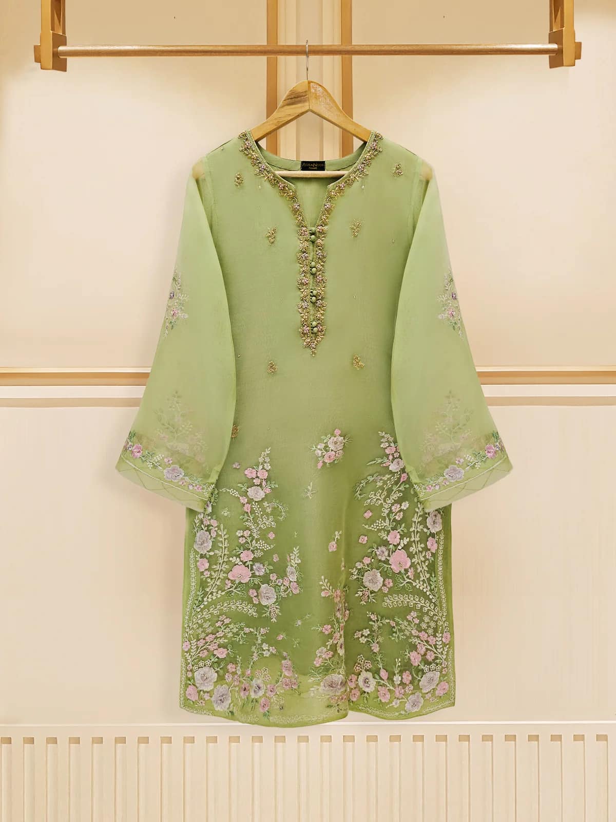 AGHANOOR 3 PIECE - PURE ORGANZA EMBROIDERED SUIT