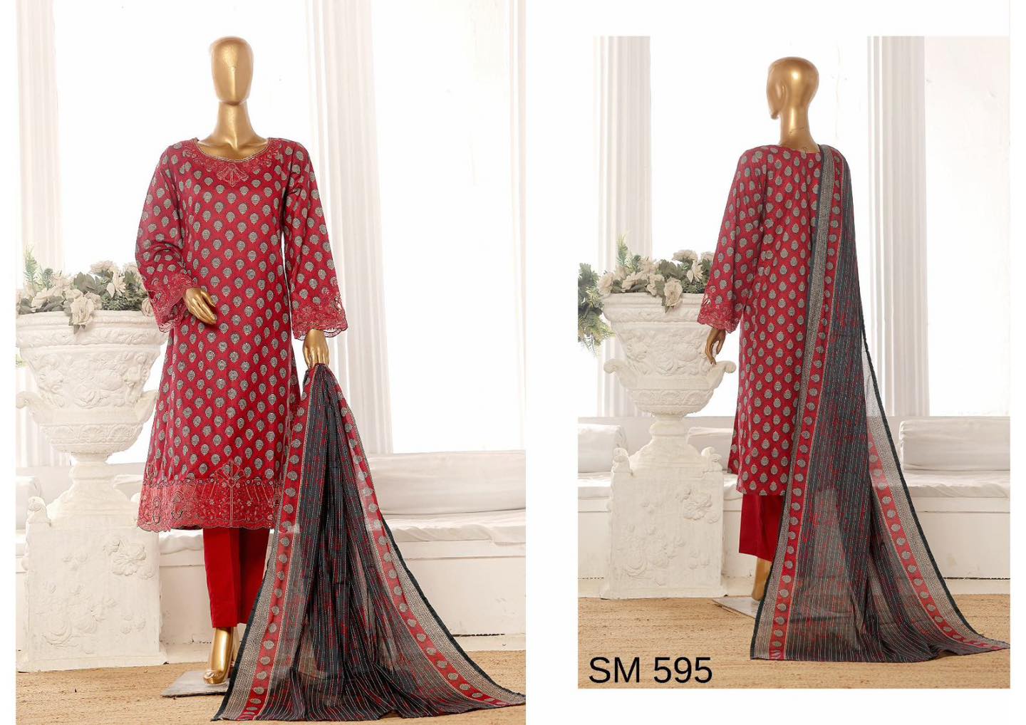 BIN SAEED EMBROIDERED LAWN FROCKS 3PCS STITCHED COLLECTION