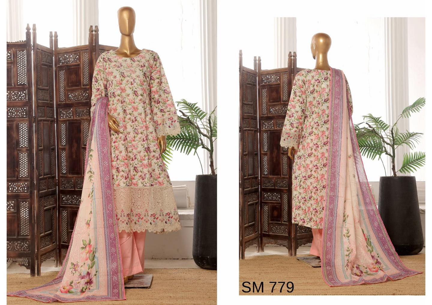 BIN SAEED EMBROIDERED LAWN FROCKS 3PCS STITCHED COLLECTION