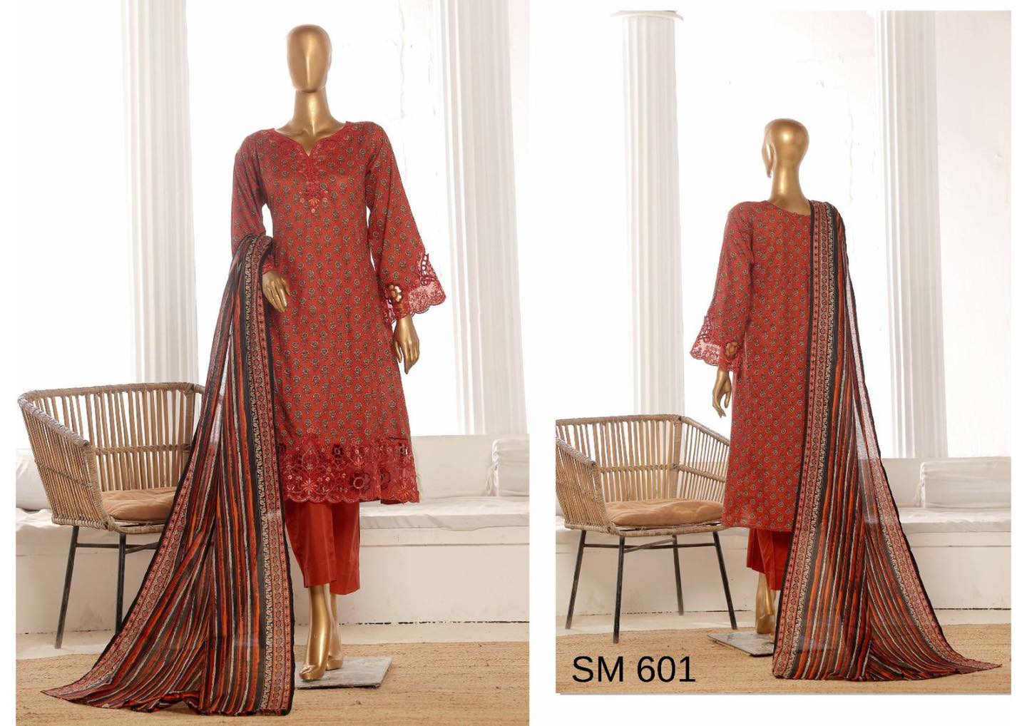 BIN SAEED EMBROIDERED LAWN FROCKS 3PCS STITCHED COLLECTION