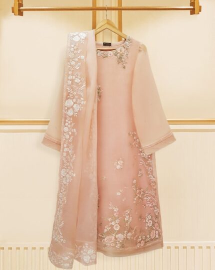 AGHANOOR 3 PIECE - PURE ORGANZA EMBROIDERED SUIT