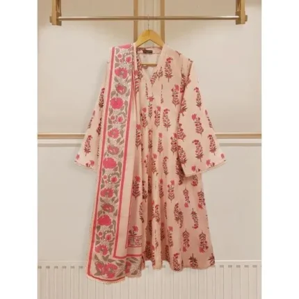 DIGITAL PRINTED KHADDAR FROCK THREE PIECE